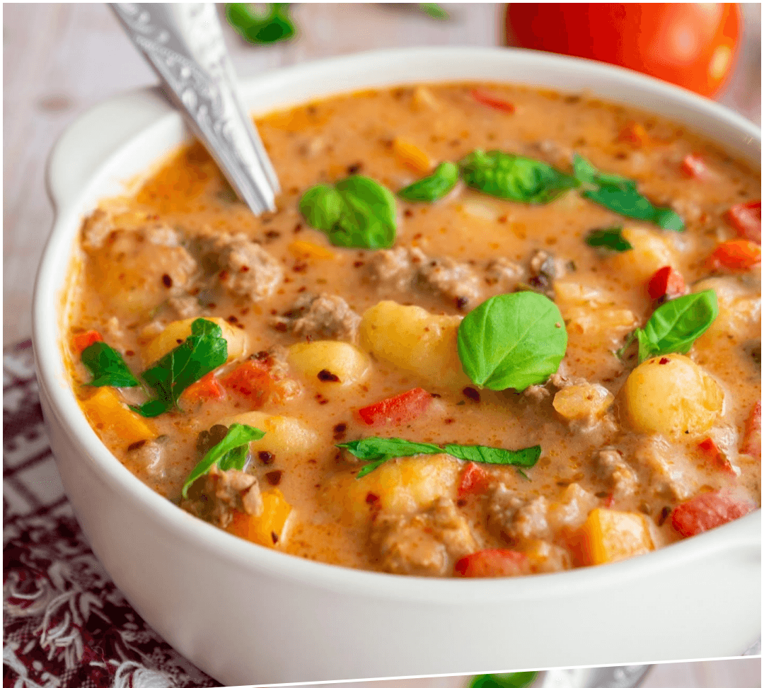 y128 Schmeckt am nächsten Tag genauso perfekt wie frisch zubereitet, Cremige Gnocchi-Suppe